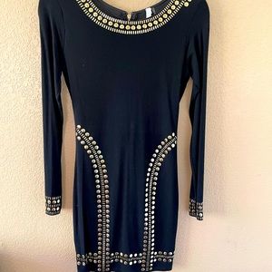Black with Gold Stud Dress